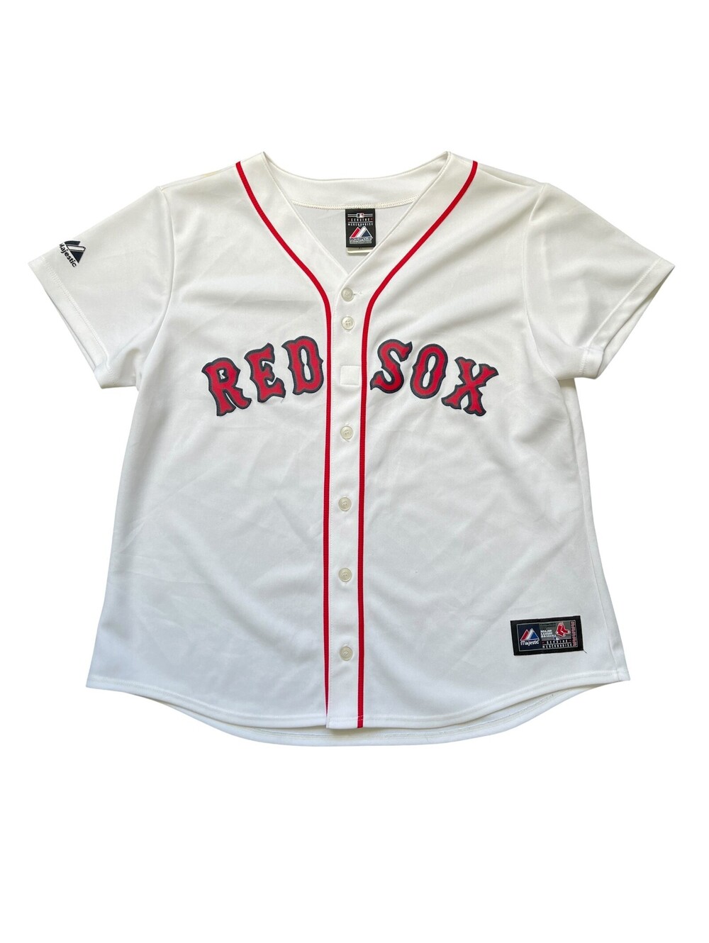 MLB Majestic Boston Red Sox White Baseball Jersey Womens XL